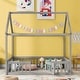 preview thumbnail 2 of 42, Twin/Full Wood House Bed with Fence & Roof - Enclosed Play Area for Kids