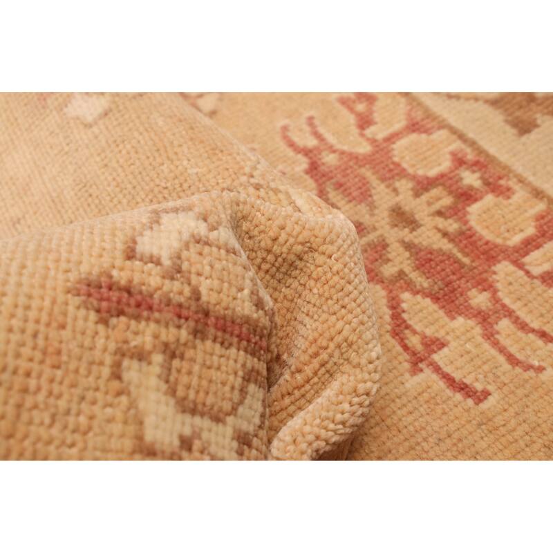 ECARPETGALLERY Hand-knotted Peshawar Oushak Light Copper Wool Rug - 3'7 x 22'6