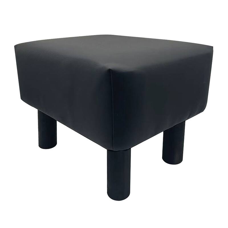 Furniture of America Orion Contemporary Black Retangular PU Leather Foot Rest Stool Set of 2