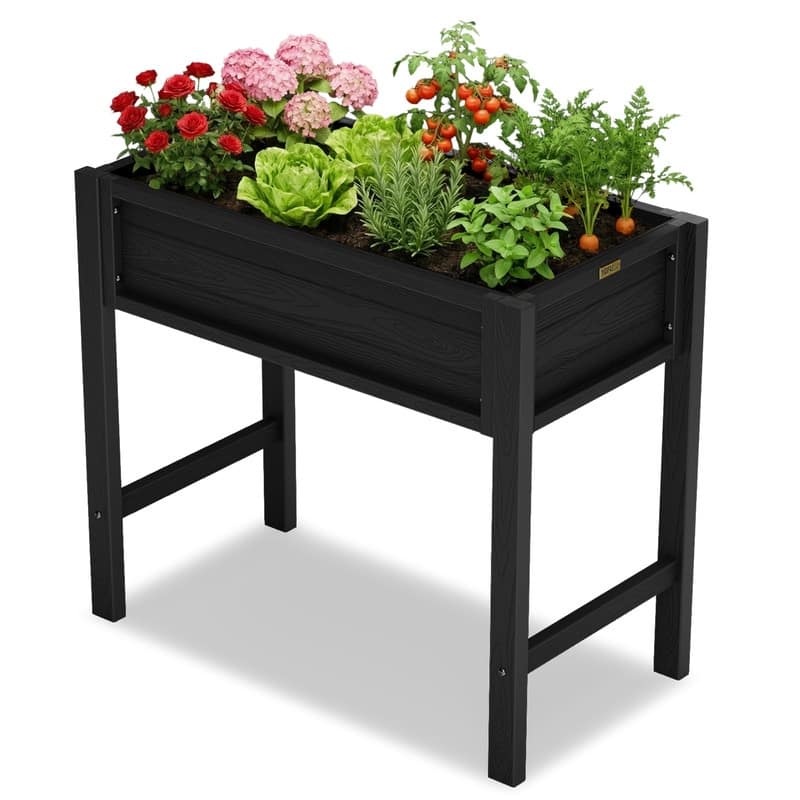 WINSOON All Weather HIPS Raised Garden Bed with Drainage Holes