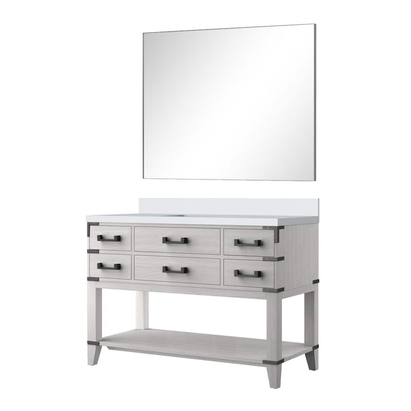 Norwalk Bath Vanity with Cultured Marble Top, Sink and Mirror