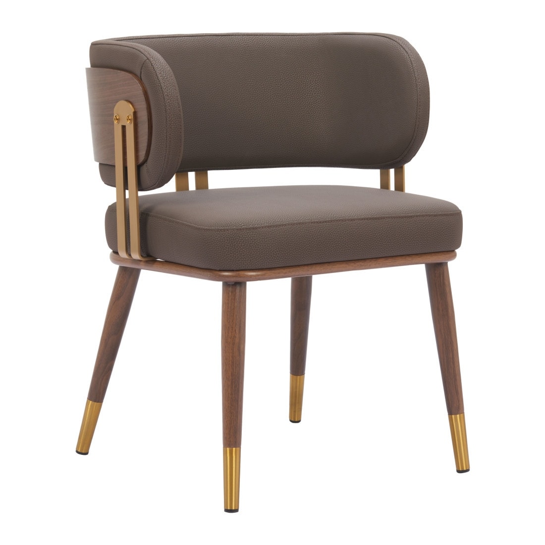 Upholstered Faux Leather Dining Arm Chair