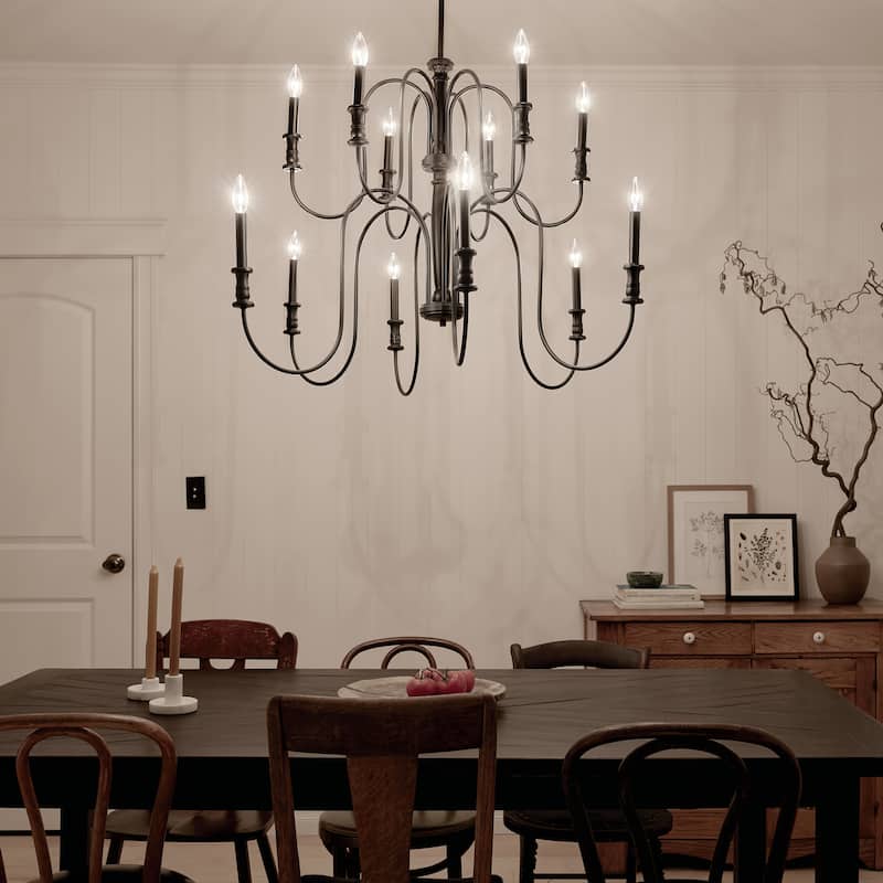 Kichler Lighting Karthe 42 inch 12-Light Chandelier Black