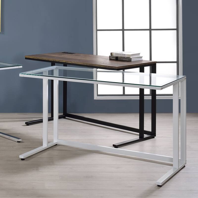 Ergonomic Computer Desk with USB Charging Port, Spacious Work Surface, and Easy Assembly for Offices or Dorms