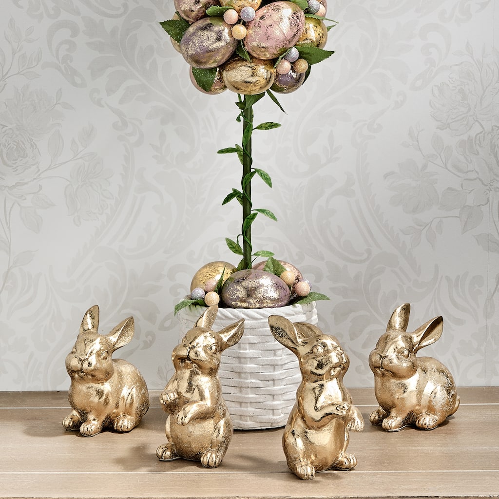 4-4.5" Resin Golden Bunny