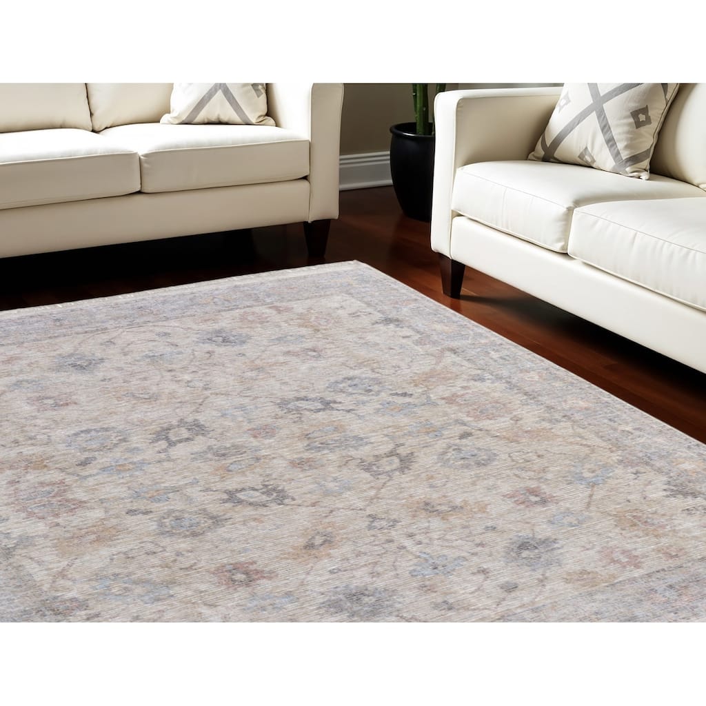 HomeRoots Floral Bohemian Rectangle Area Rug - 144.00 in. x 108.00 in. x 0.40 in.