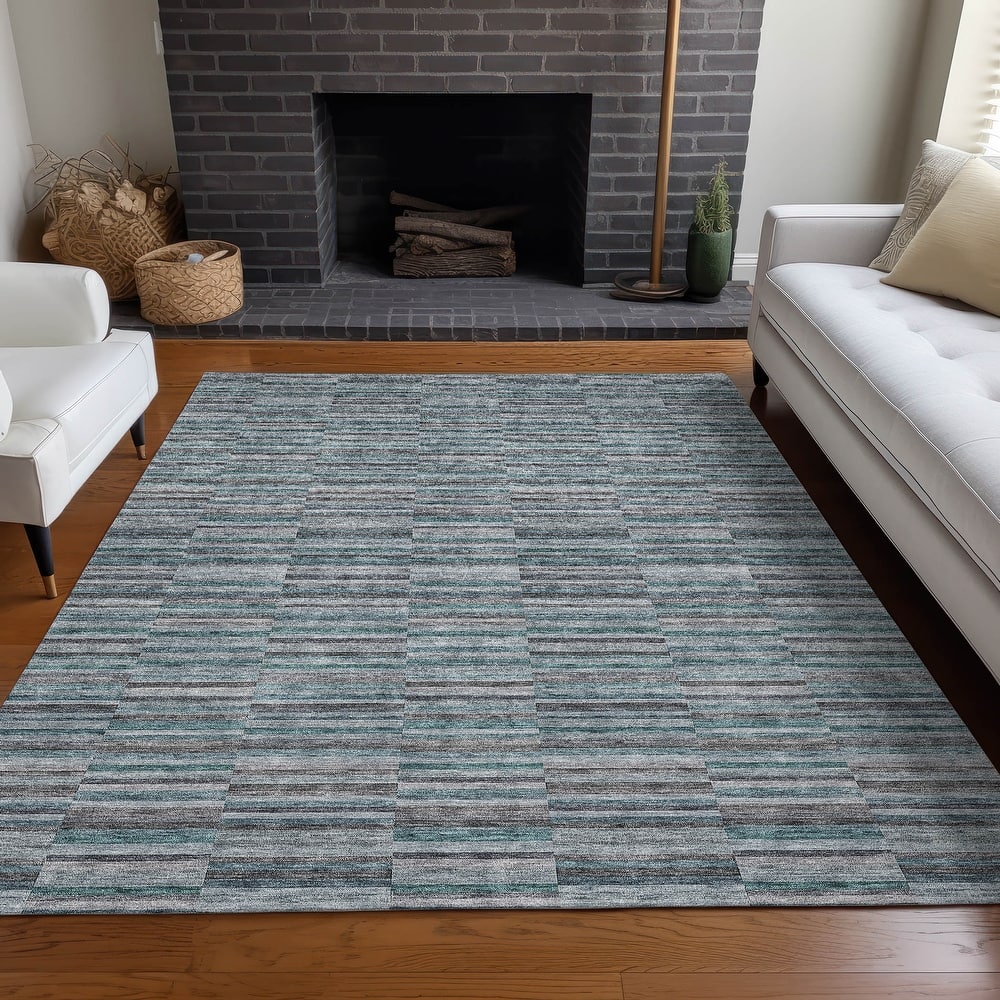 Premium Washable Super Soft Geo Stripe Mayfield Rug