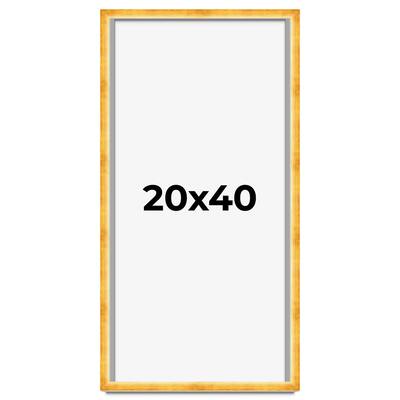 20x40 Shadow Box Frame Gold | 1.625 Inches Deep Real Wood Traditional
