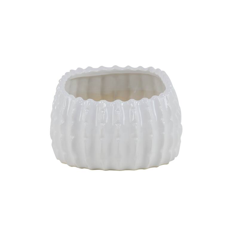 White Ceramic Indoor Outdoor Planter (Set of 3)