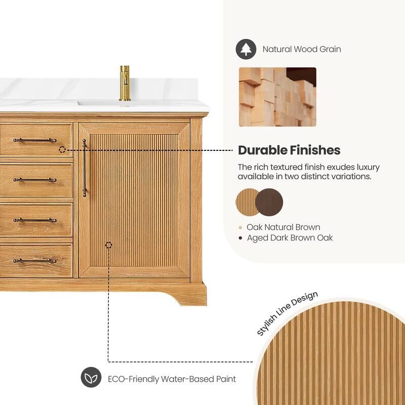 Tokyo Bath Vanity with Quartz Stone Top without Mirror
