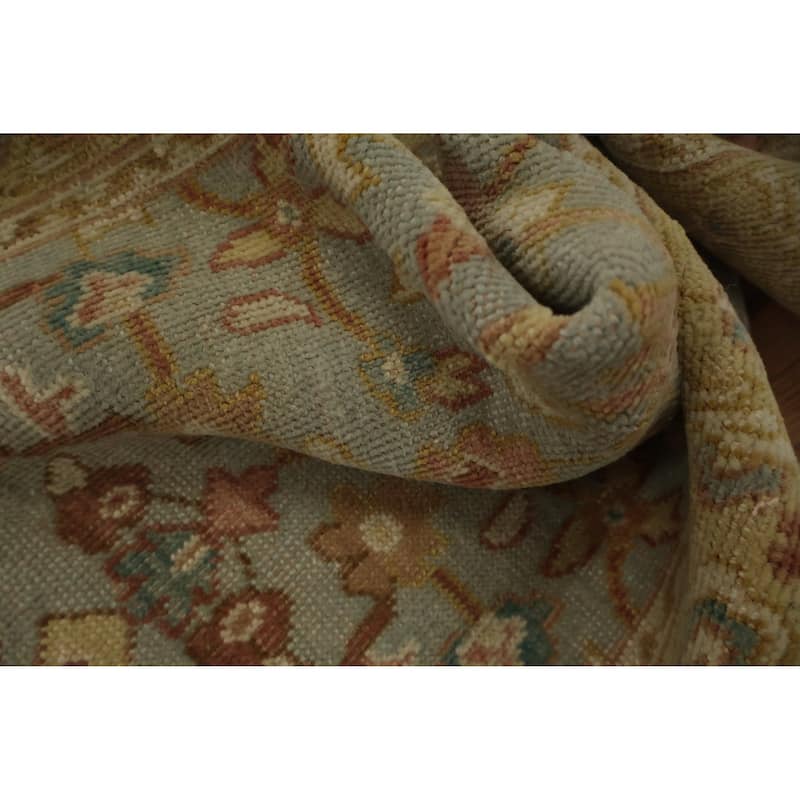 Hand Knotted Oriental 100% Wool Carpet Traditional Floral Navy Blue & Blues Ziegler Area Rug - 3' 2'' X 1' 10''