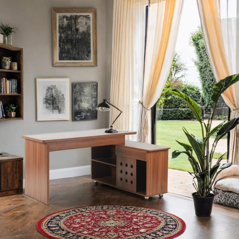 55.1'' L-Shaped Adjustable Desk – Versatile Home Office Workstation with Extendable Design, Storage Drawers & Cabinet