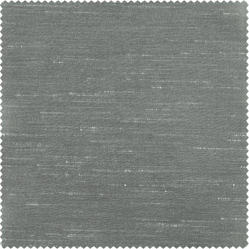 Ex. Fabrics Silver Faux Textured Dupioni Silk Curtain (1 Panel)