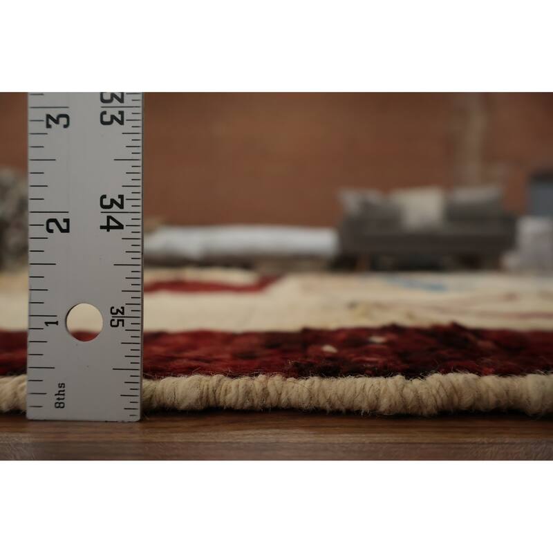 Hand Knotted Oriental 100% Wool Carpet Modern Geometric Beige & Ivories Moroccan Area Rug - 9' 10'' X 8' 3''