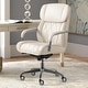 preview thumbnail 18 of 65, La-Z-Boy Sutherland Quilted Leather Executive Office Chair - High Back with Lumbar Support