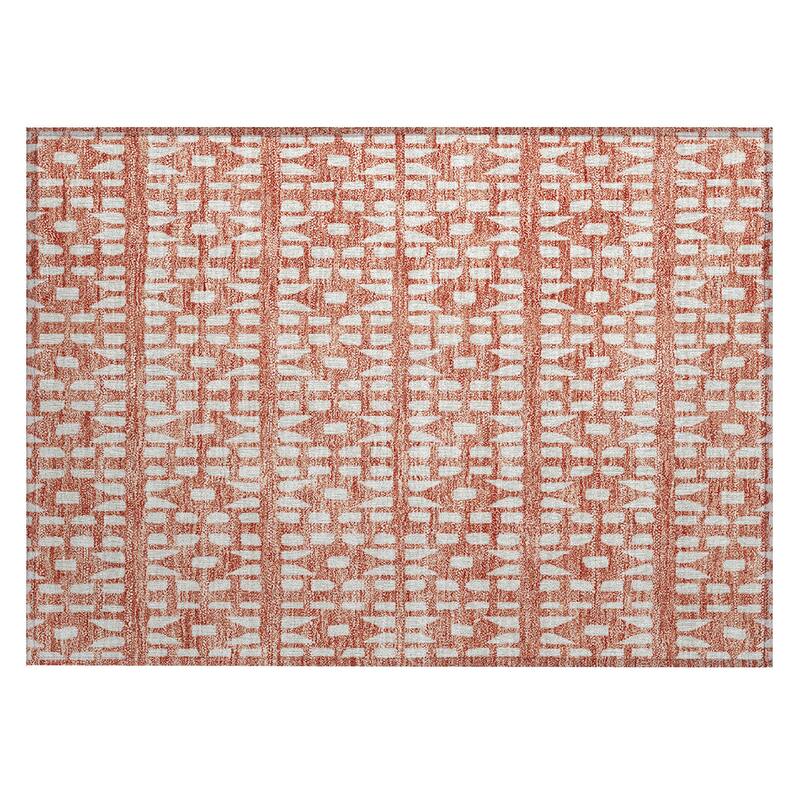 Machine Washable Indoor/ Outdoor Contemporary Imprints Chantille Rug