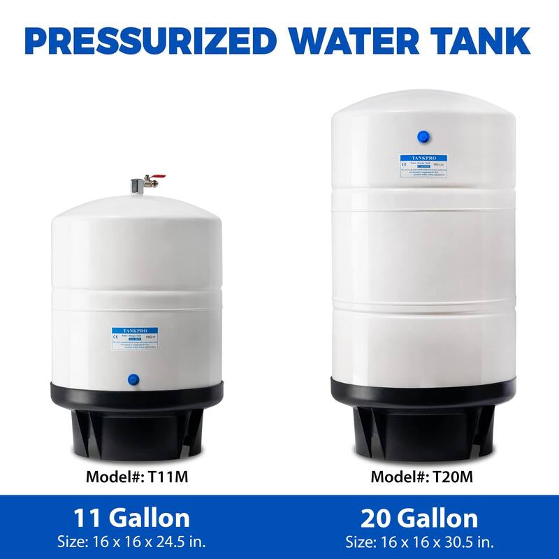 T20M 20 Gallon PrePressurized Tank for Reverse Osmosis (RO) Systems with 14 gallons of Water