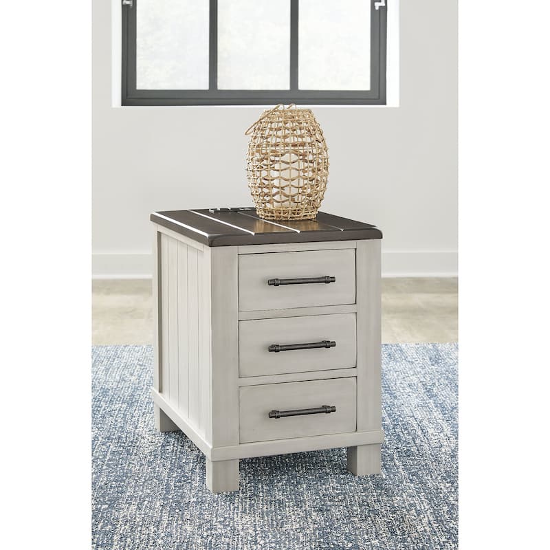 Signature Design by Ashley Darborn Gray/Brown Chairside End Table - 17.75"W x 24"D x 24"H