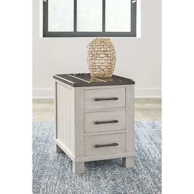 Signature Design by Ashley Darborn Gray/Brown Chairside End Table - 17.75"W x 24"D x 24"H