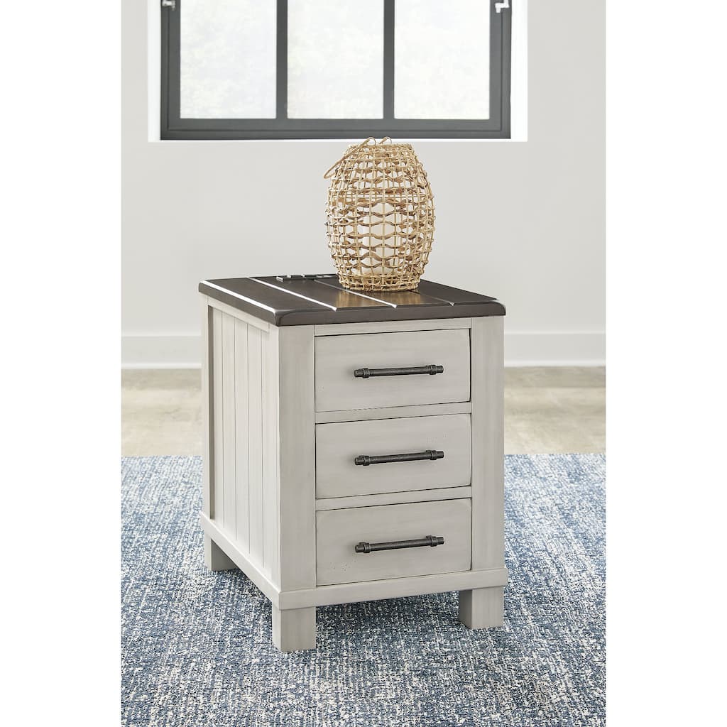Signature Design by Ashley Darborn Gray/Brown Chairside End Table - 17.75"W x 24"D x 24"H