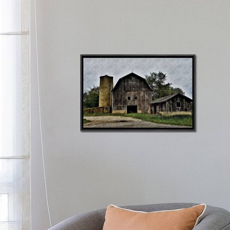iCanvas "The Old Barn & Silo" by Denise Romita Framed