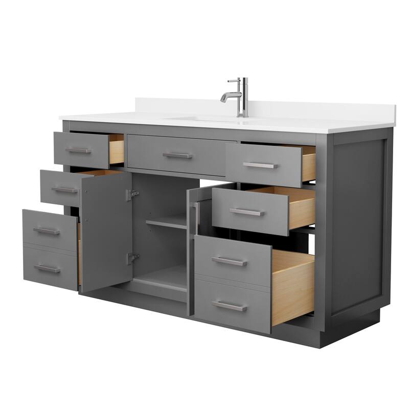 Beckett TK 60-inch Single Vanity, Single Hole Quartz Top