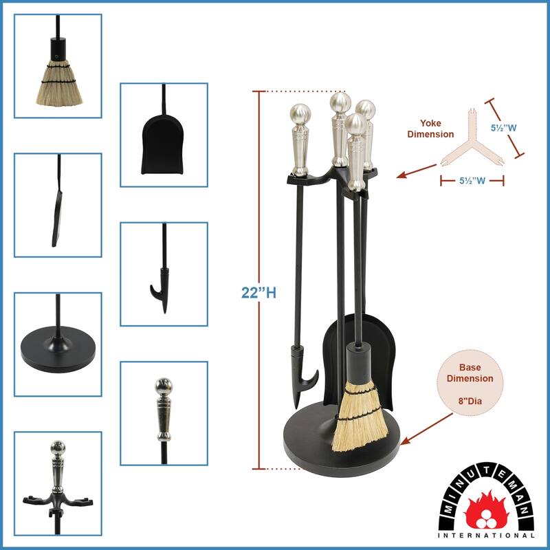 Achla Designs Holden Set of 4 Mini Fireplace Tools, 22 Inch Tall