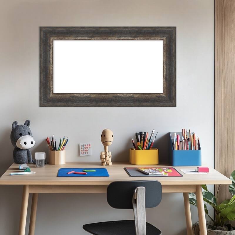 Amanti Art Bark Rustic Char Framed Dry Erase Magnetic Board