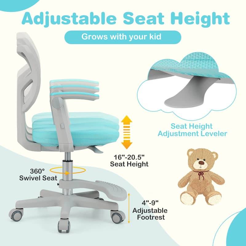 Costway Kids Desk Chair Children Study Chair with Adjustable Height, - See Details