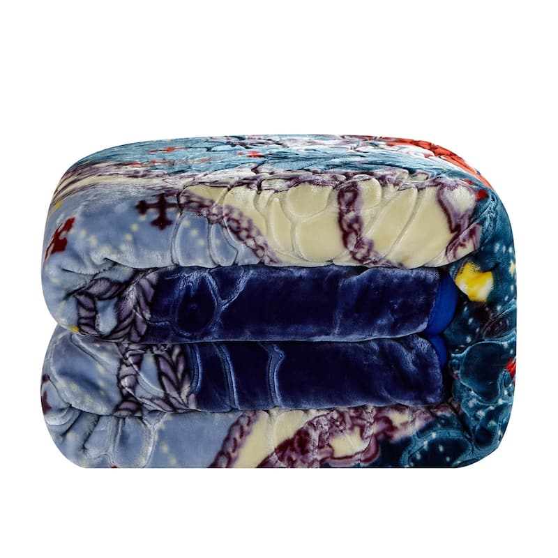 Luxury Heavy Thick Plush Blanket 2 Ply A&B Disign For Winter 79"x91" 9 lbs