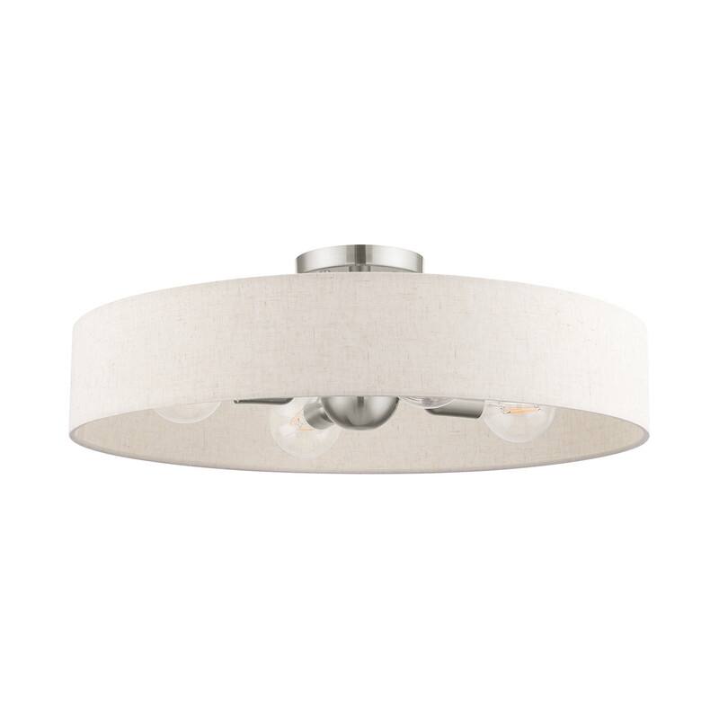 Livex Lighting 4-light Brushed Nickel Semi Flush Mount, 46038-91 - 22" DIA X 7" H
