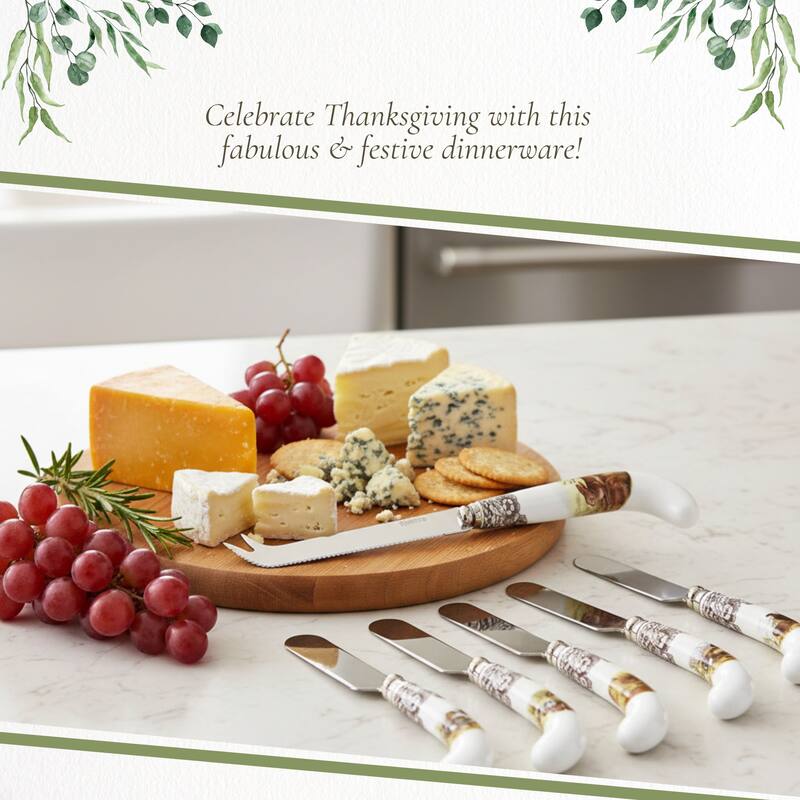 Spode Woodland Cheese Knife and 6 Spreaders