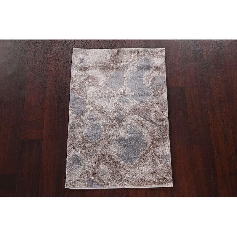 Turkish Abstract Brown Transitional Oriental Rug Contemporary Carpet