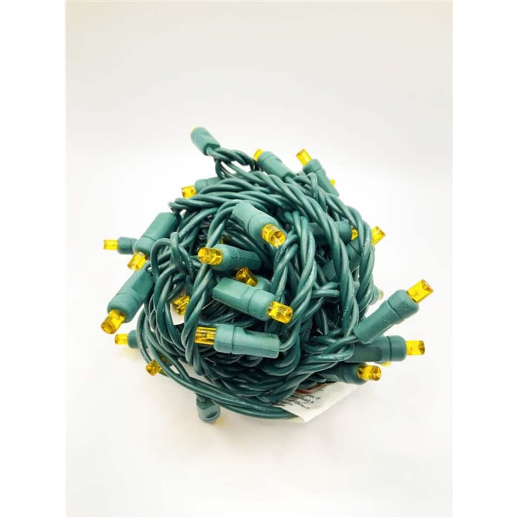 LED Mini Christmas Lights - Orange - 26’ Green Wire - 50ct