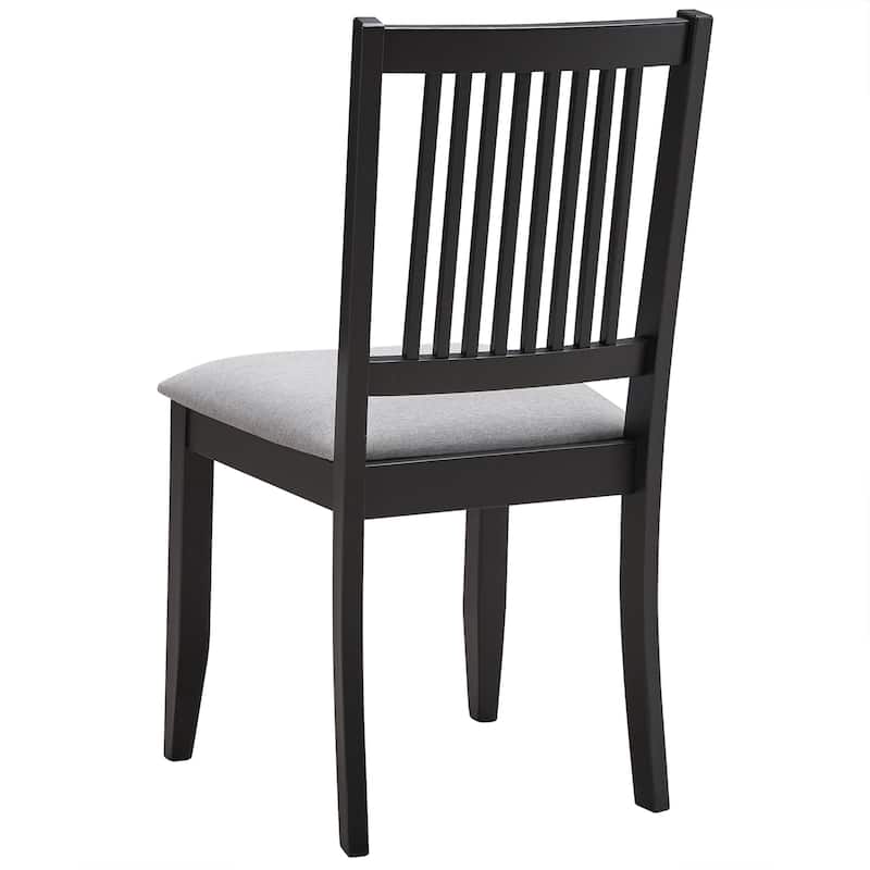 Farmhouse 18"Wide Slat Back Upholstered Seat Wood Dining Chairs - 17.75L×18W×35H