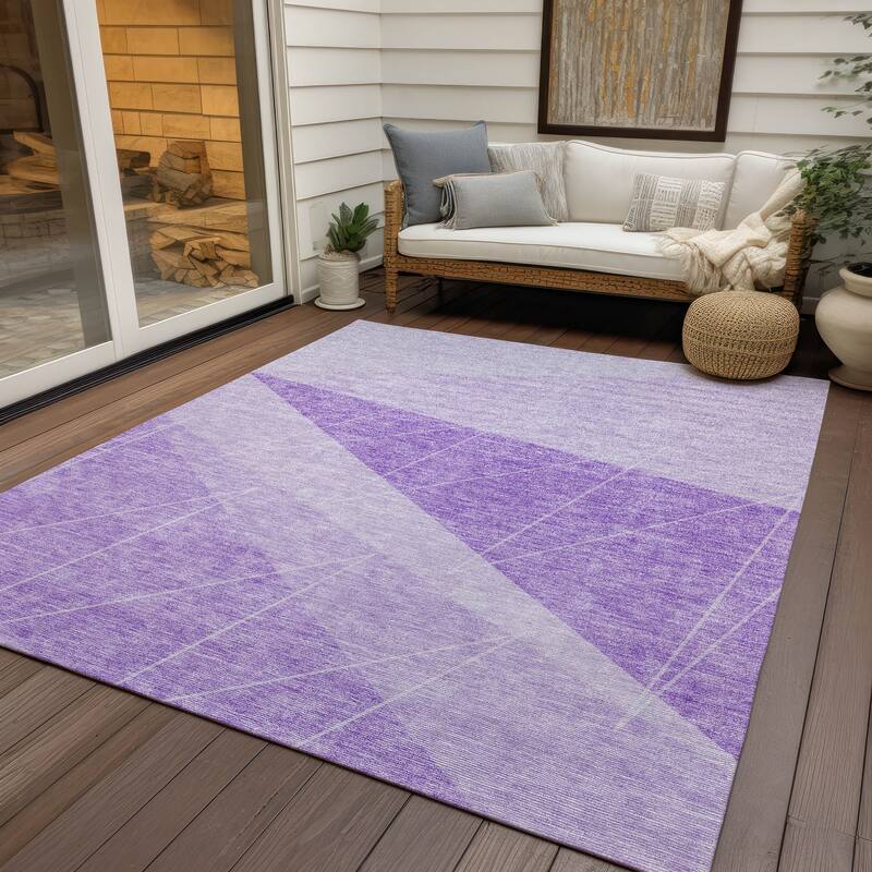 Machine Washable Indoor/ Outdoor Chantille Modern Prism Rug