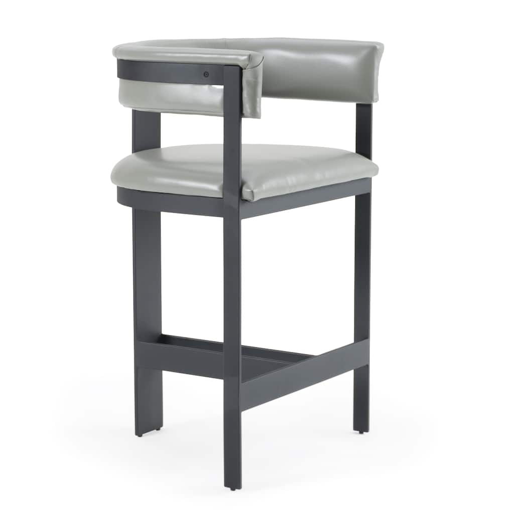 Modrest Boswell Modern Grey Faux Leather & Black Counter Chair