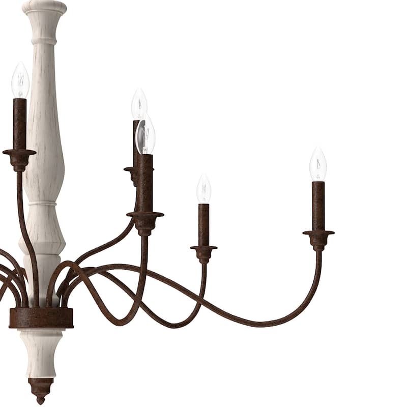 Hunter Teren 9-Light 2-Tier Chandelier - Dining Room, Living Room - Candle, Farmhouse, Vintage, French Country