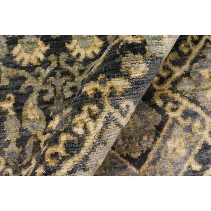 Bohemian Ziegler Cesar Gray Blue Hand-Knotted Wool Rug - 5'2'' x 8'3''