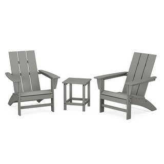POLYWOOD Modern 3-Piece Adirondack Set with Long Island 18" Side Table