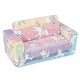preview thumbnail 2 of 6, 2-in-1 Flip Out Kids Sofa Chair with Detachable Flannel Fabric Cover and Glowing Patterns - 20 x 32 x 16.5 inch (L x W x H)