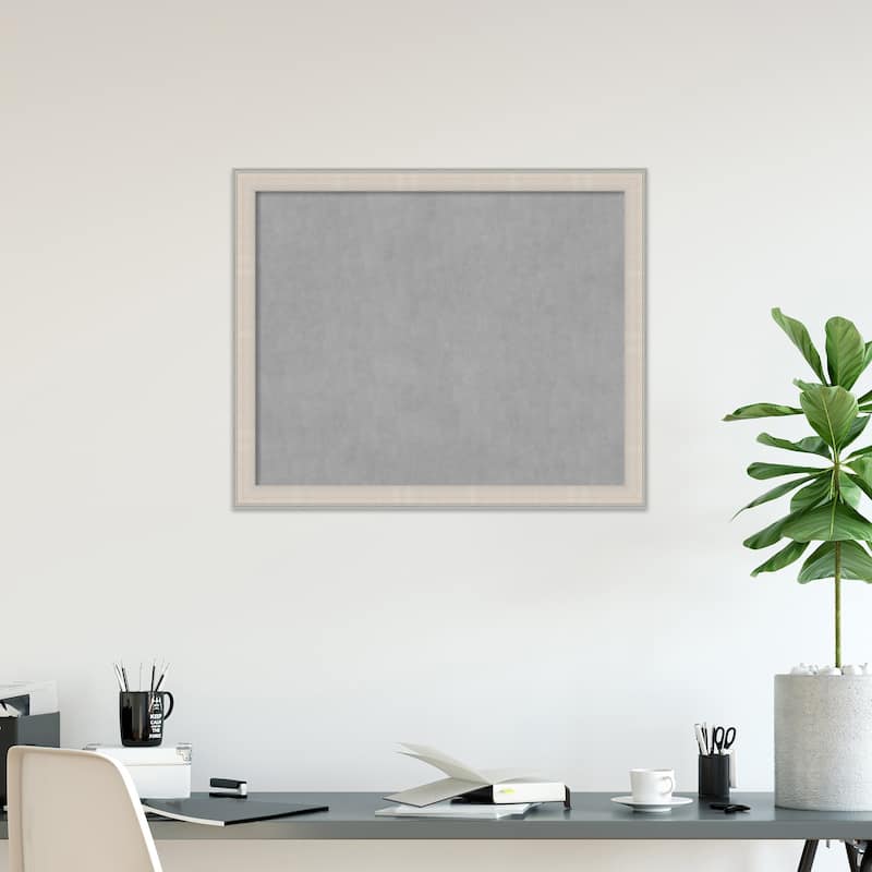 Amanti Art Cottage White Silver Framed Magnetic Board