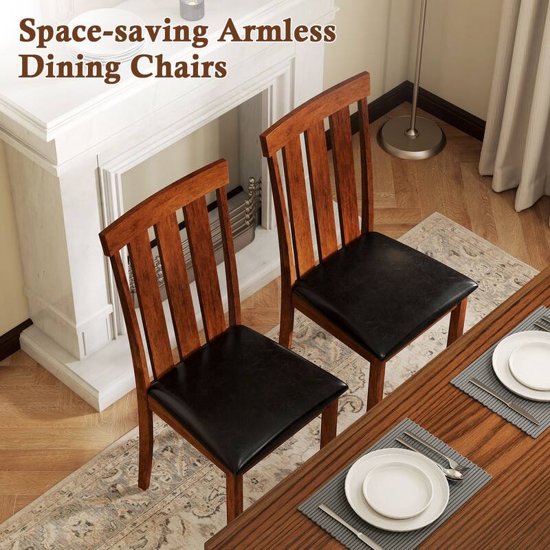 Gymax Dining Chairs Set of 2 Dining Room Chairs w/ PU Leather