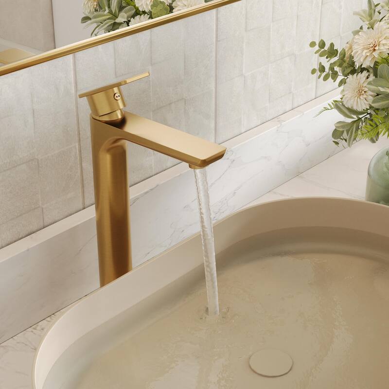 GRANDJOY Modern Vessel Sink Faucet with Spot Resistant Surface
