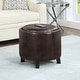 preview thumbnail 5 of 10, Convenience Concepts Designs4Comfort Oscar Storage Ottoman with Reversible Tray Espresso Faux Leather