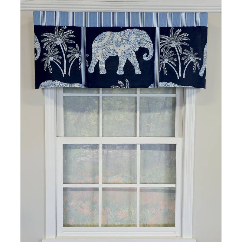 RLF Home White Elephant Pleated Valance