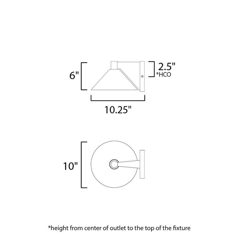 Maxim 86143MSP Conoid LED 6" Tall LED Wall Sconce - 3000K, 500 Lumens,