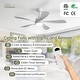 preview thumbnail 36 of 67, 52" Noiseless Ceiling Fan with Integrated LED Light Blades Reversible and Remote Control, Smart Optional