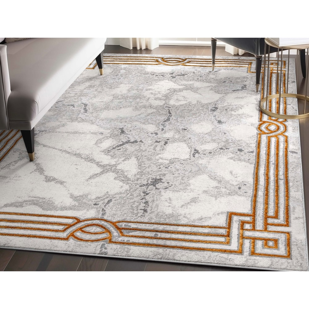 Well Woven Fairmont Huntington Retro Mosaic Marble Pattern Area Rug