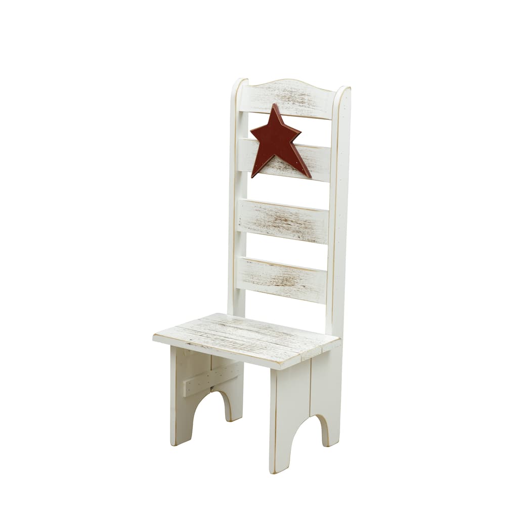 Country-Style Decorative Chair with Rustic Star Cut Out